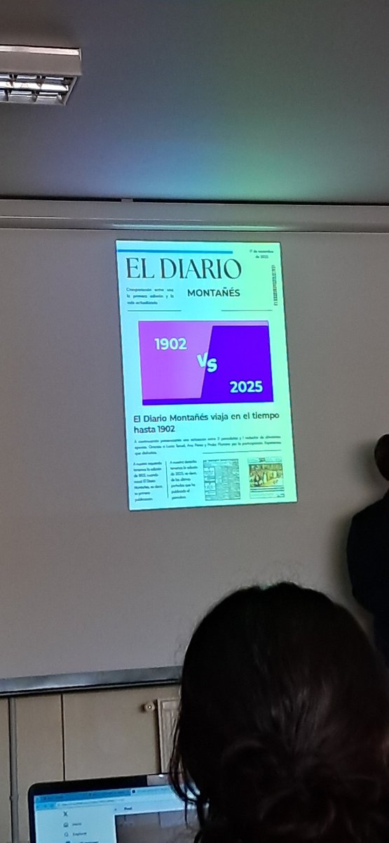 Lauraa544's tweet photo. El grupo dos está haciendo una representación muy interesante y divertida sobre la comparación de El Diario Montañés a lo largo de los años
#UCMtecnología https://t.co/uBMyPgxOuJ