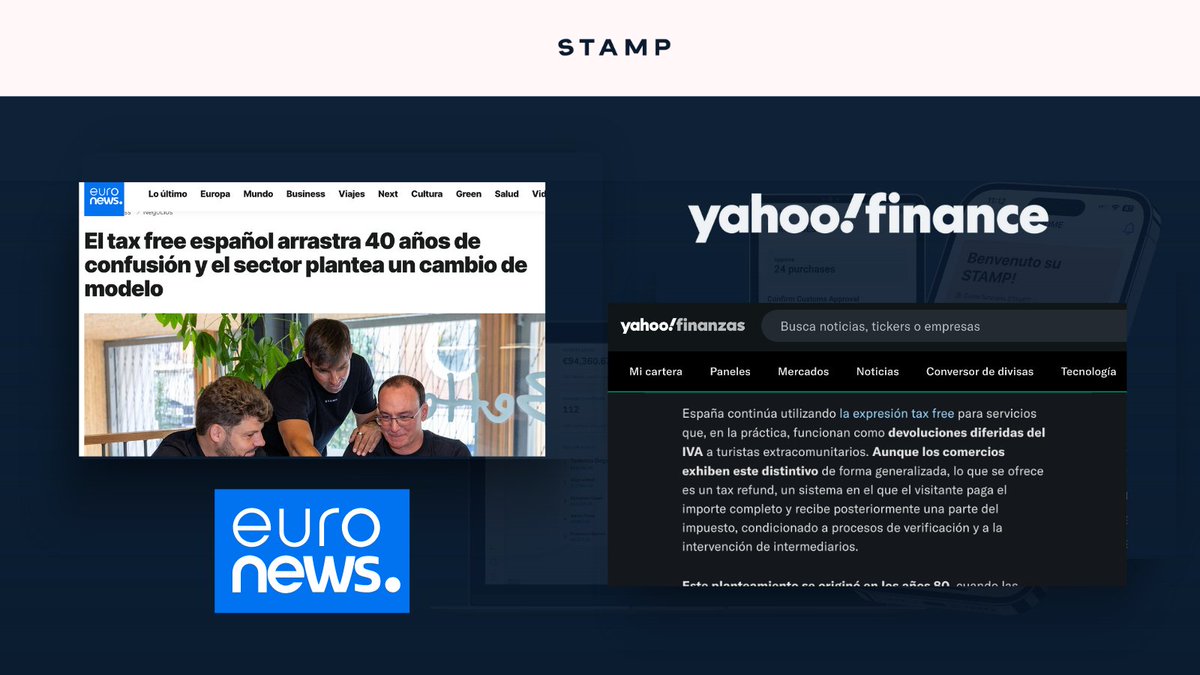 askforstamp's tweet photo. HUGE NEWS! Our #RealTaxFree innovation is making global headlines, featured by @euronews and @YahooFinance!

We're solving four decades of confusion in Spain's tax-free sector by proposing a modernized system. #FinancialReform https://t.co/6VJKBEH4YZ