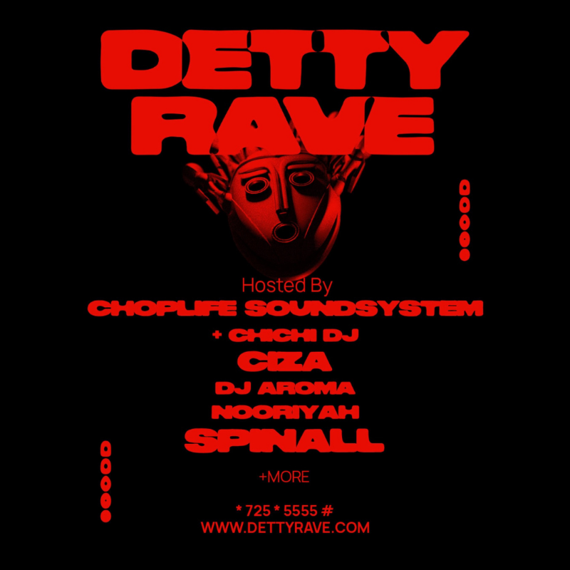 TheDettyRave's tweet photo. Detty Rave 2025 setlist is here. Absolute flames on decks!
Hosted by Choplife Soundsystem + SPINALL | Nooriyah | CIZA | Chichi DJ | djaroma