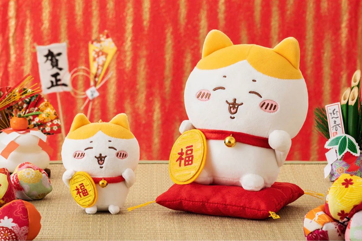 ちいかわ　招福 ハチワレぬいぐるみs マスコット　起き上がりこぼしぬいぐるみ 12月19日(金)にちいかわたちのお正月マスコットやぬいぐるみが再入荷