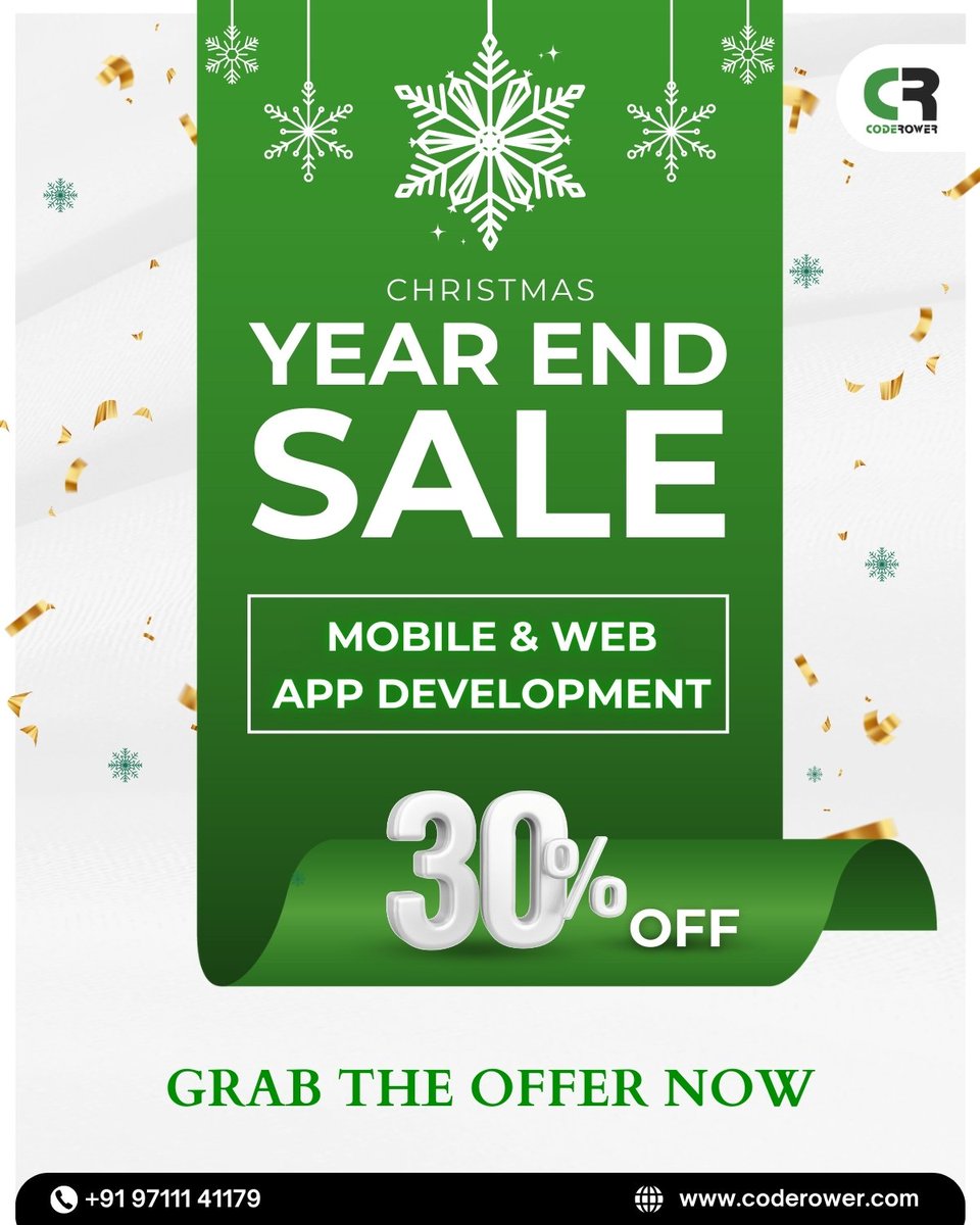 coderower's tweet image. 🎄✨ Christmas just got better!

Get 30% OFF on Mobile &amp;amp; Web App Development this Year-End Sale!

👉 Grab the offer now!
🌐 coderower.com/page/web-app-d…

#yearendsale #christmassale #coderower #appdevelopment #mobiledesign #webdevelopment #techdeals #holidayoffer #softwaredevelopment