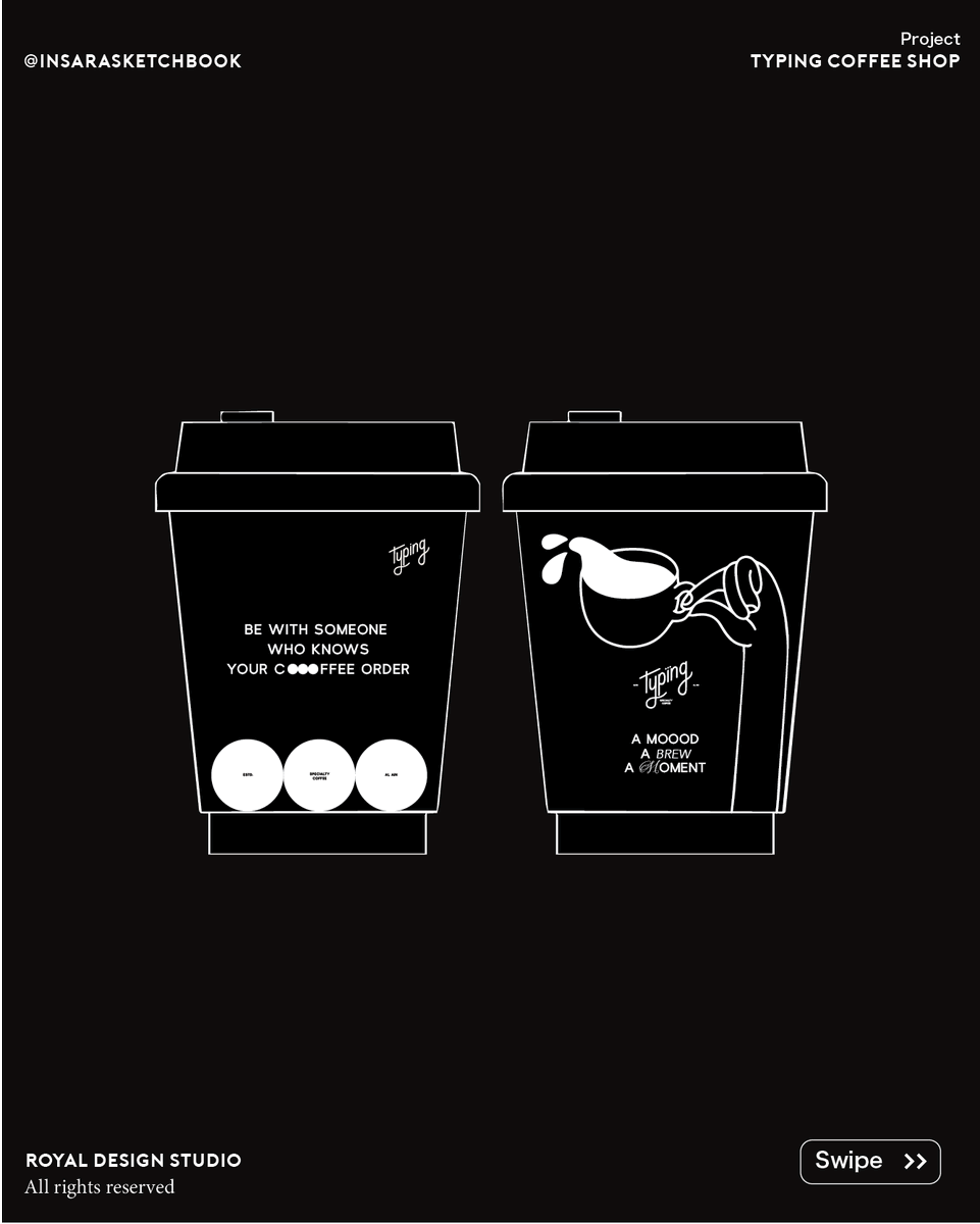 Royaldstudio's tweet image. Typing Coffee ☕ Abu Dhabi
Inspired by the ●●● typing dots — a pause, a feeling, a connection.
Minimal, playful, and made for your mood.

🖋 Branding: @insarasketchbook
🎨 Studio: Royal Design Studio
#TypingCoffee #CafeDesign #VisualIdentity #AbuDhabiCafe

تايبنق كوفي ☕…