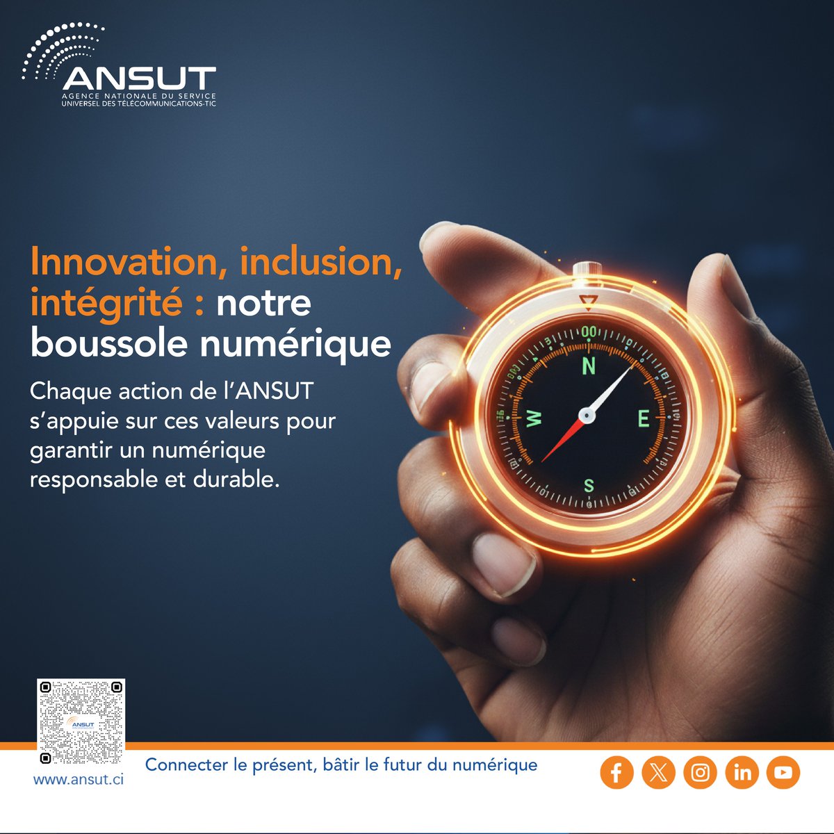 Guidée par des valeurs fortes, l’ANSUT œuvre chaque jour à bâtir un environnement numérique exemplaire.

Nous croyons en un développement technologique qui favorise la transparence, l’équité et le progrès pour tous.

Découvrez notre nouveau site web : ansut.ci