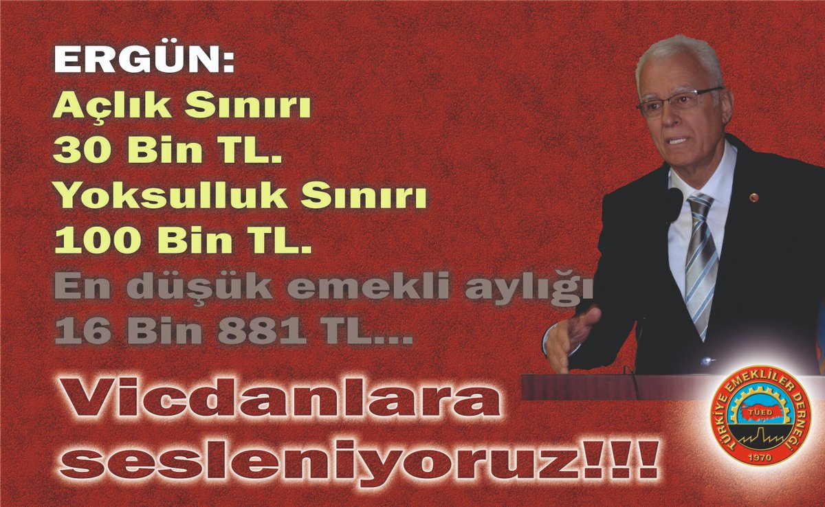 Emekli Sosyal Yardım değil,
- ADALET bekliyor...
- İNTİBAK bekliyor...
- Seyyanen zam bekliyor...

#FaizeBütçeVarEmekliyeYok
#SeyyanenZam