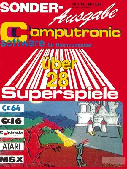 Retrojournal_de's tweet photo. 🔥Computronic Sonder-Ausgabe 1/86
„Über 28 Superspiele!“ – und wir glaubten jedes Wort 😄 C64, C16, Schneider, Atari, MSX … ein einziges pixeliges Multiversum. Und das Cover? Ein Drache, ein Schloss und ein Barcode, der wohl selbst episch sein wollte. #Computronic #Heimcomputer https://t.co/cW85hEGCPi