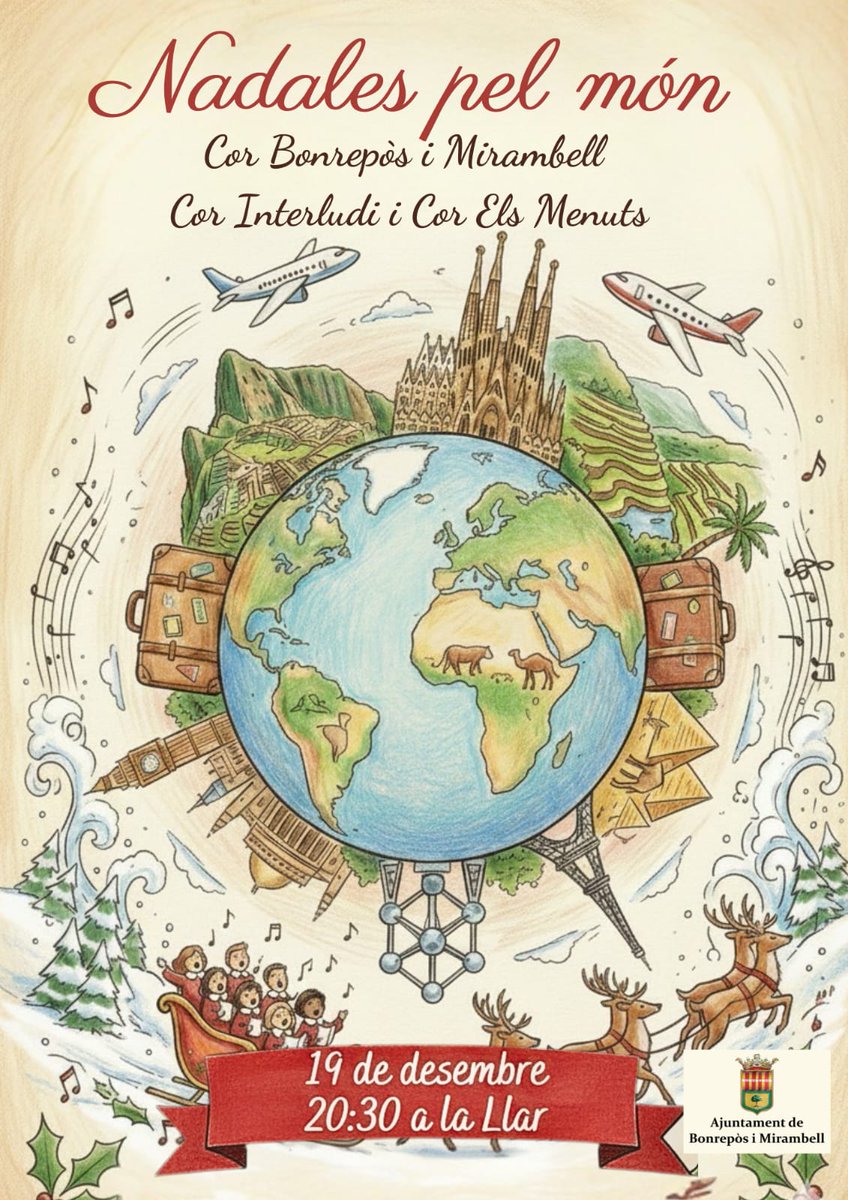 🎶✨ Torna la màgia de Nadal a Bonrepòs i Mirambell! ✨🎶
 
 El 19 de desembre a les 20.30h, vine a La Llar i gaudeix del Concert de Nadales pel Món, a càrrec dels nostres tres cors.
 
 🎅🏼Una nit plena de música, emoció i esperit nadalenc que no et pots perdre.
 
 T'esperem! 🎄🎵