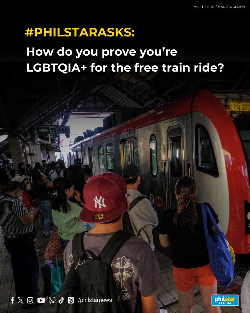 PhilstarNews's tweet photo. PAANO NGA BA? 🤔

As the Department of Transportation offers free rides on MRT-3, LRT-1 and LRT-2 from Dec. 14 to 25, with Dec. 22 designated for LGBTQIA+ commuters, many social media users are asking: how do you prove you’re LGBTQIA+? #PhilstarAsks https://t.co/Sq9JY1BwWC