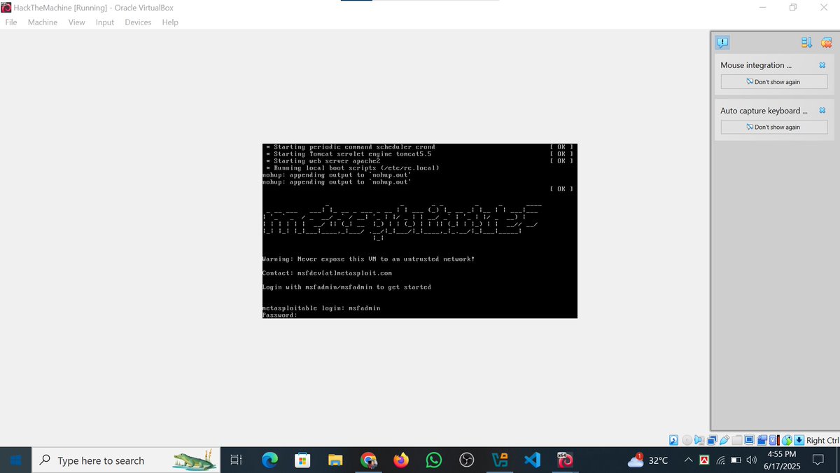 AnisurR378's tweet image. Task for #Class20 

Name - Anisur Rahman
Task 20 has been completed.

Topic: Exploit a Vulnerable Machine 

Mentor - Engr. Sakib Haque Zisan
Founder of Byte Capsule

#Bytecapsule #Mission2025 #Task20 #EthicalHacking