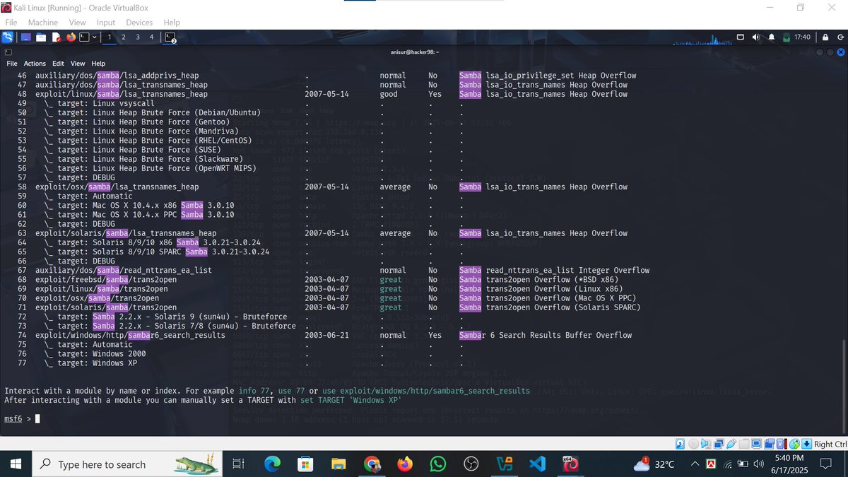 AnisurR378's tweet image. Task for #Class20 

Name - Anisur Rahman
Task 20 has been completed.

Topic: Exploit a Vulnerable Machine 

Mentor - Engr. Sakib Haque Zisan
Founder of Byte Capsule

#Bytecapsule #Mission2025 #Task20 #EthicalHacking