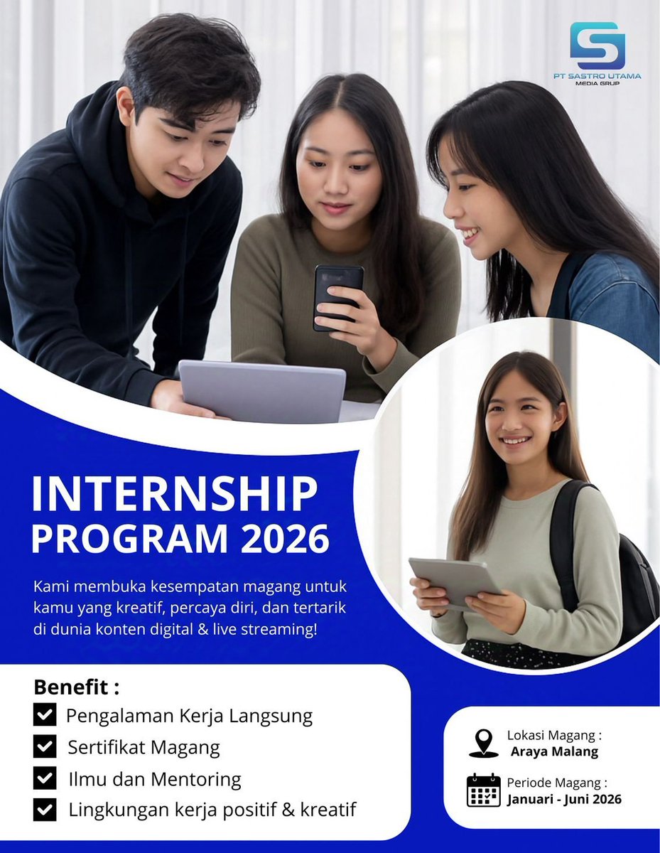 Bagi mahasiswa/i yg butuh tempat magang area Malang bisa DM saya.
Perusahaan ini bergerak dibidang media sosial. Yukk yukk.. info by DM yaa.
#magang <a href="/infomalang/">Info Malang</a>