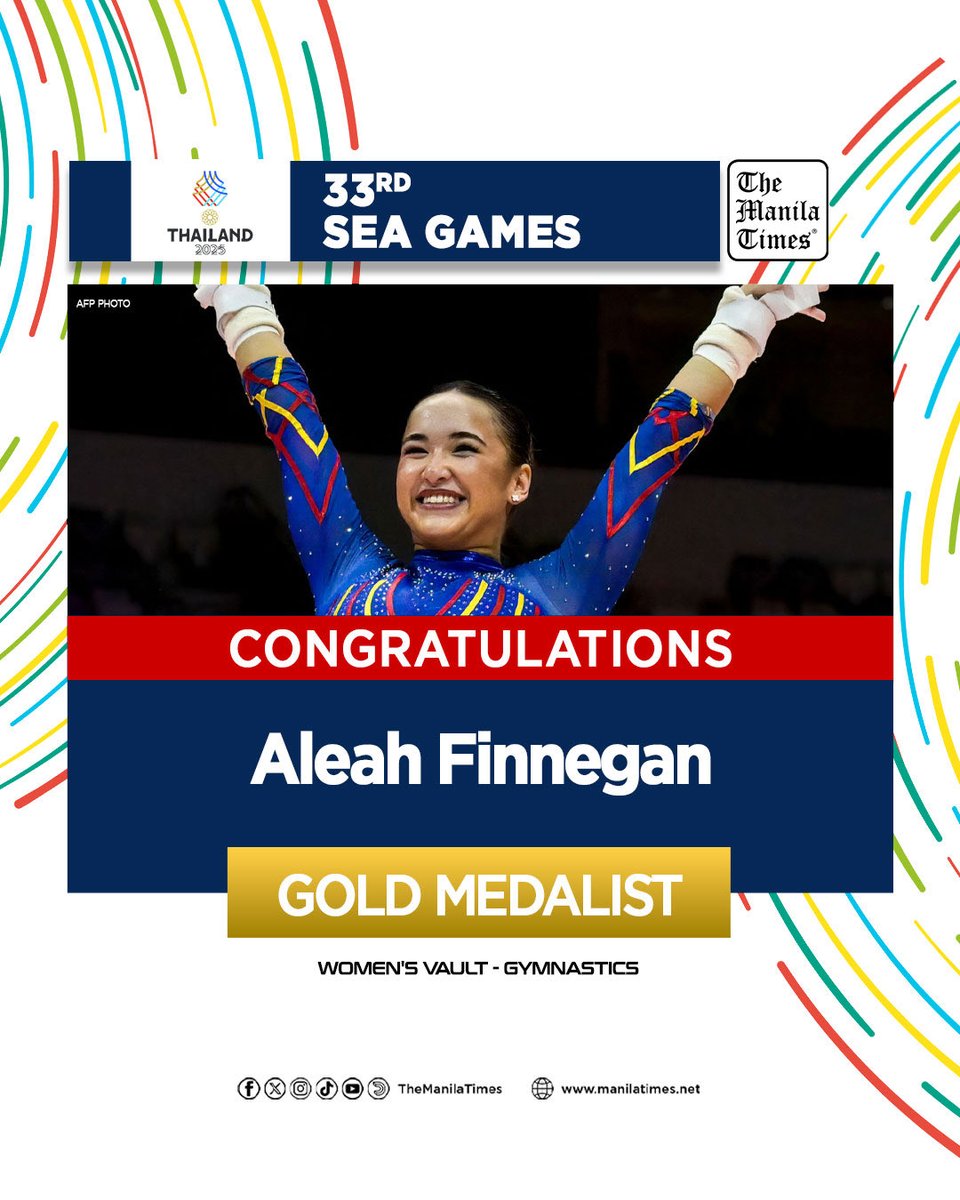 TheManilaTimes's tweet photo. #SEAG2025 | BANGKOK — Olympian Aleah Finnegan dominated the women’s vault finals on Thursday in the 2025 Southeast Asian Games at the Thammasat University Rangsit Campus here.

Read more:
https://t.co/fucU731K4W https://t.co/H2anCI71d0