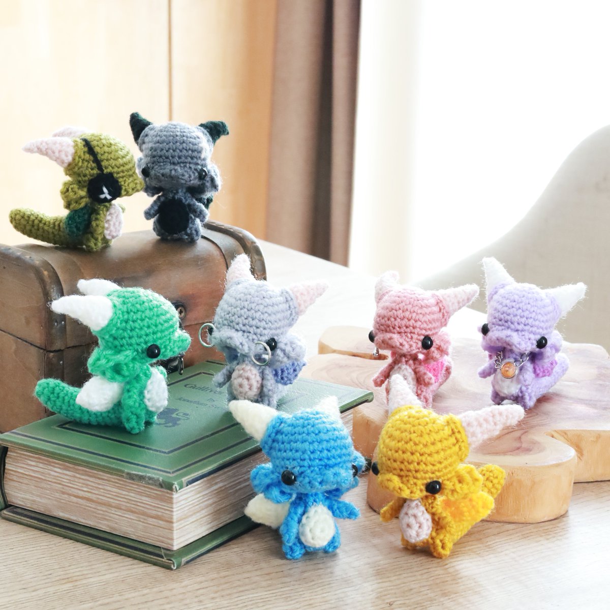 好きな色の毛糸で作ってね 自分だけのカラフルあみぐるドラゴンが作れ