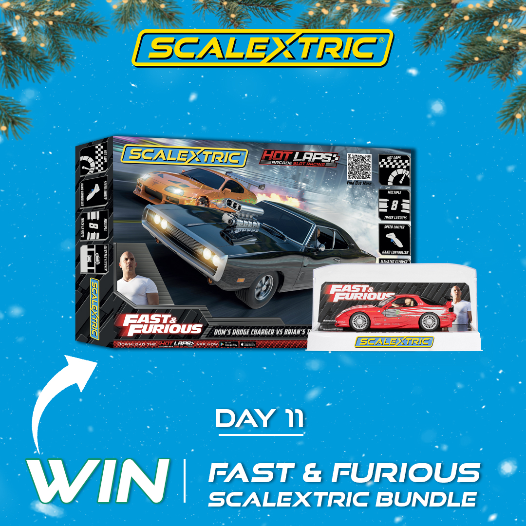 Day 11 goes full Fast &amp; Furious 🔥

Win the Scalextric Fast &amp; Furious Hot Laps Race Set (Charger vs Supra) and Dom’s iconic Mazda RX-7.

All you have to do to enter is

1) Follow @scalextric
2) Reshare this post
3) Reply ‘scalextric’

Head over to our Facebook and Instagram pages