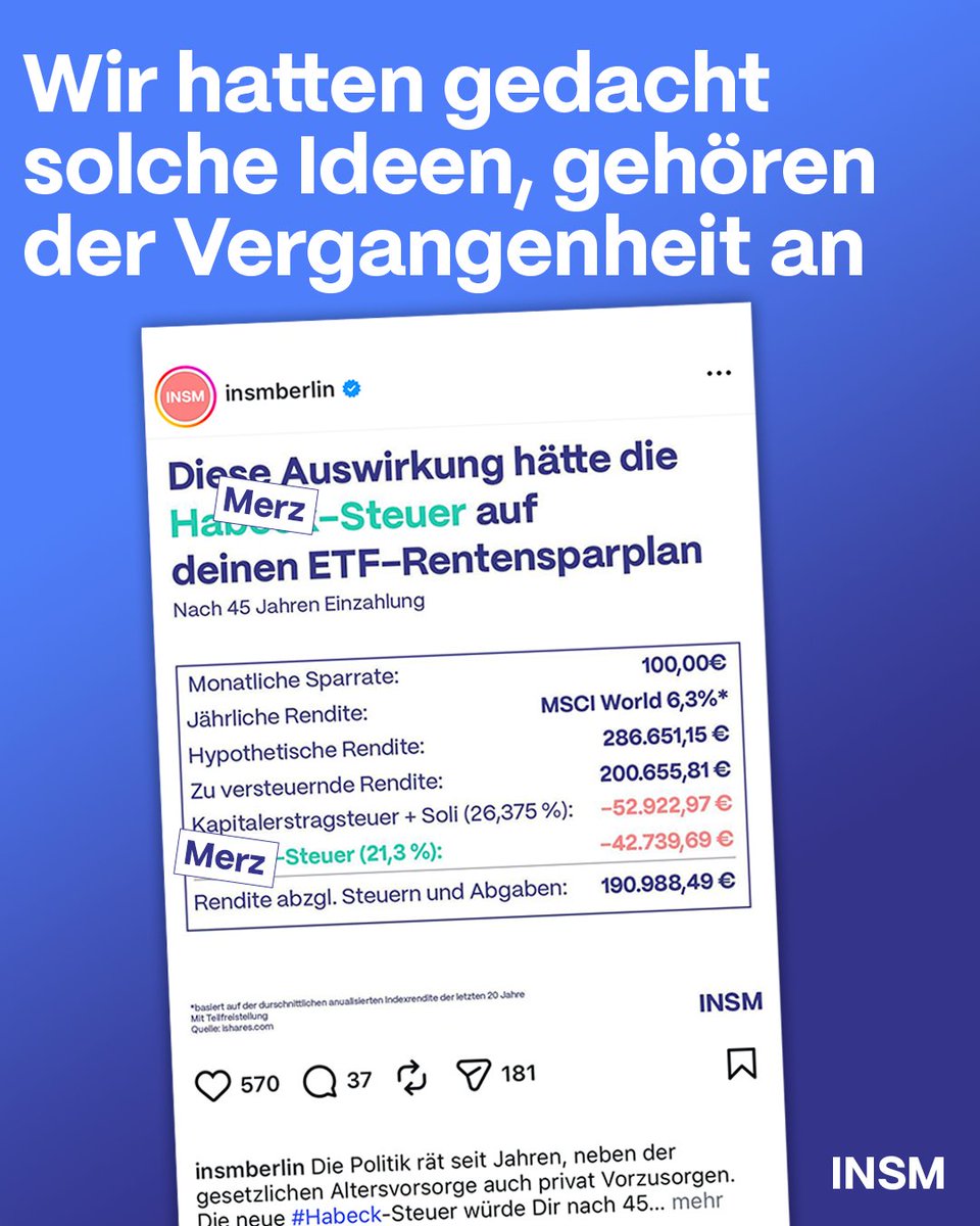Repost, wenn Du gegen Enteignung, Steuererhöhung und Altersarmut bist. Schicke diesen Beitrag einem Aktionär. Der Steuer- und Abgabenvizeweltmeister schlägt wieder zu 🇩🇪📉💶. Die CDU ist eine Avocado: Außen schwarz, innen grün 🥑.