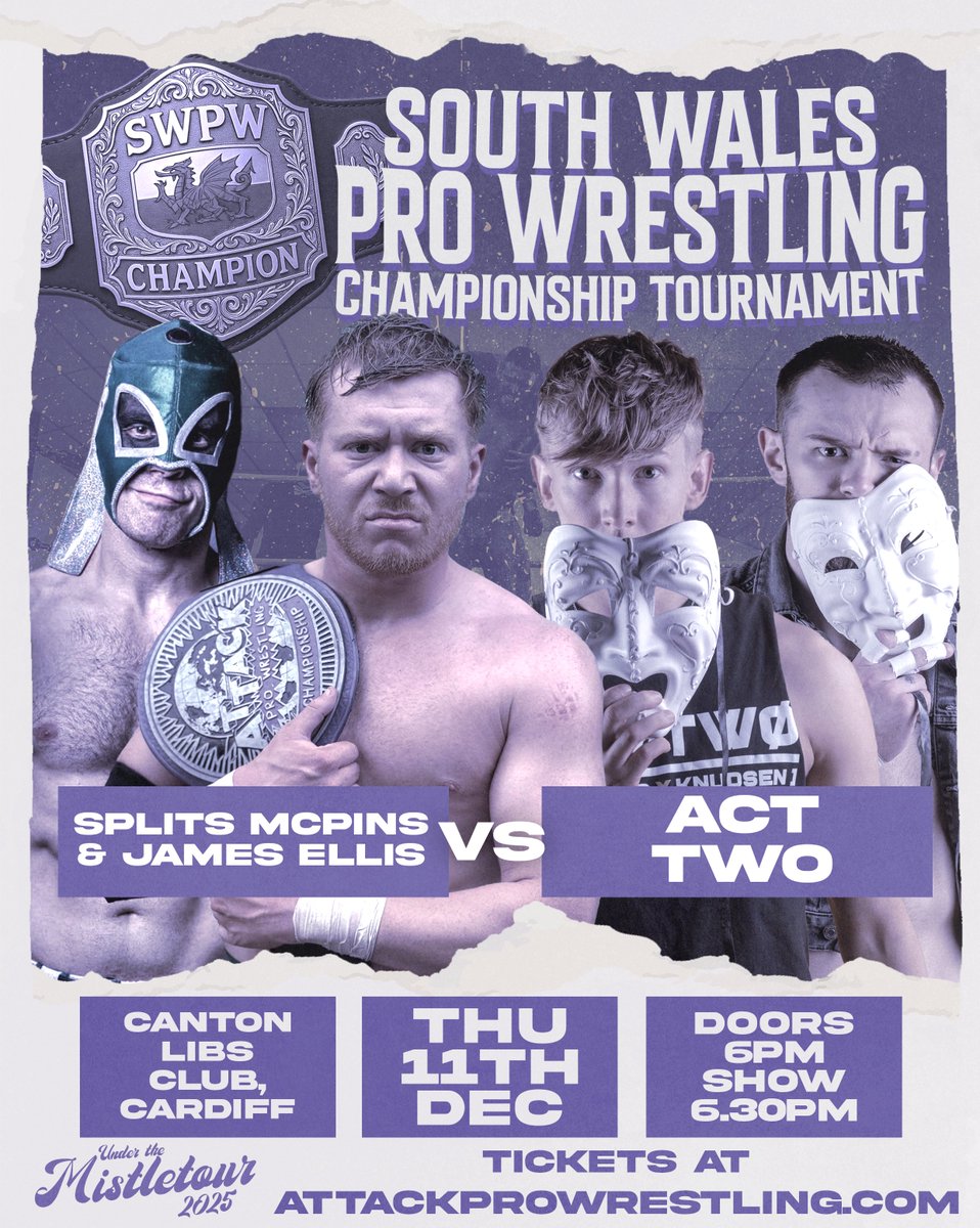 UNDER THE MISTLETOUR 2025 starts TONIGHT with SWPW in Canton Libs Club!

Who will become the first ever SWPW Champion?!

Last chance to pre book tickets

🎟️ tickettailor.com/events/attackp…