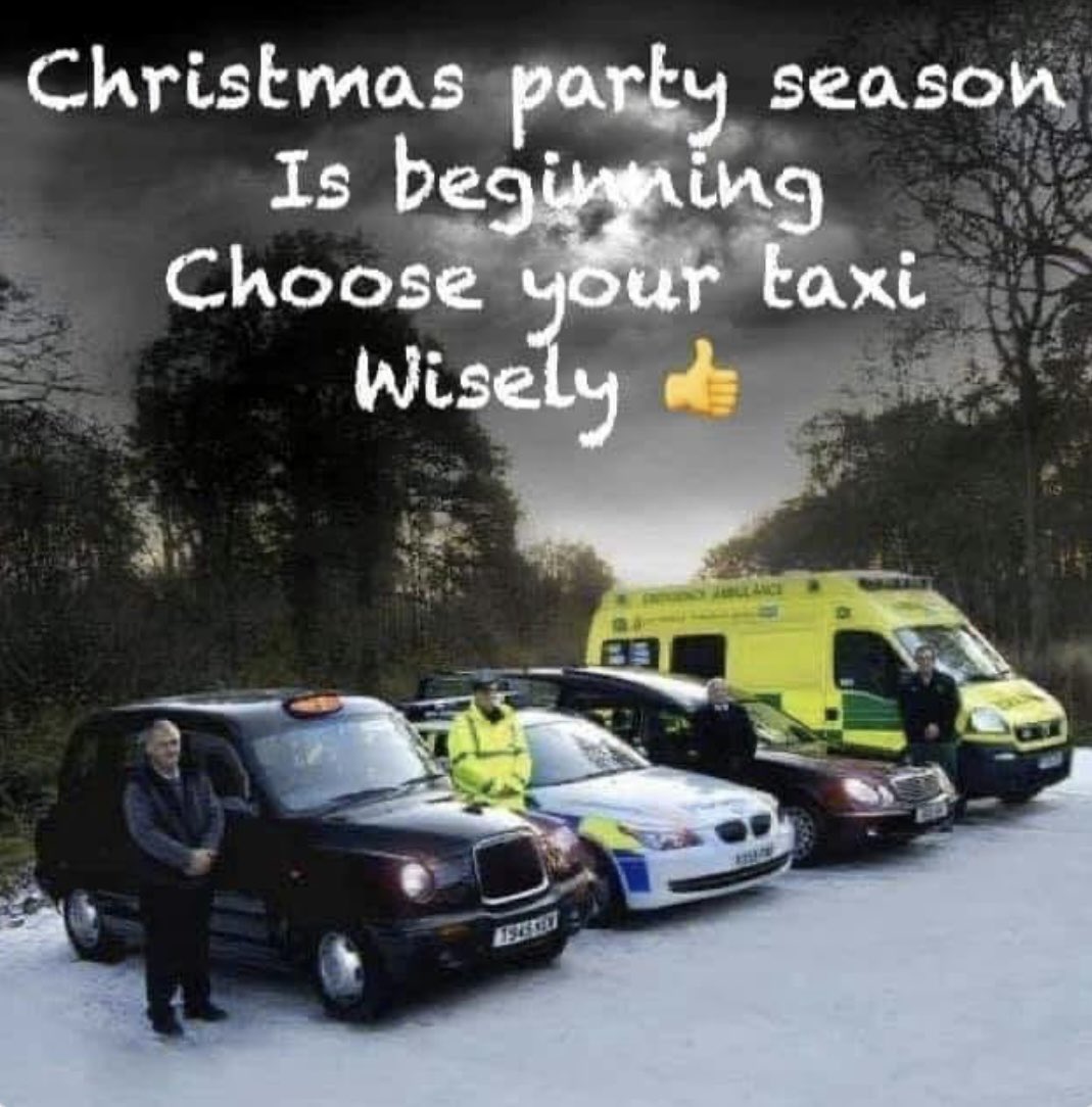 Christmas party season is upon us, choose your taxi wisely🙏🏼