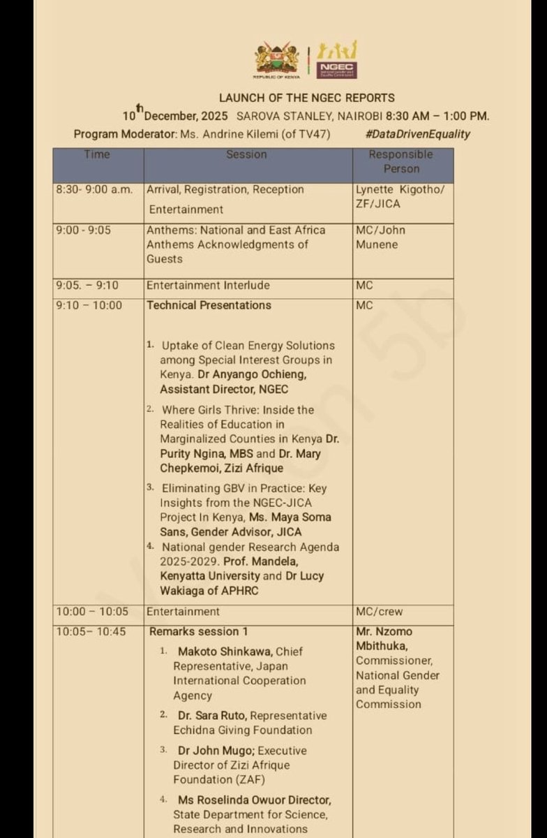 On 10th December 2025, Representing KECSHA, the Chair Mr Fuad Ali attended the <a href="/NGECKenya/">The National Gender and Equality Commission (NGEC)</a> meeting at <a href="/SarovaHotelsKen/">Sarova Hotels Kenya</a>

The meeting was on the Launch of the NGEC Reports. The KECSHA Chairperson gave his insight on NGEC  Integration in Comprehensive schools in Kenya.

#kecsha