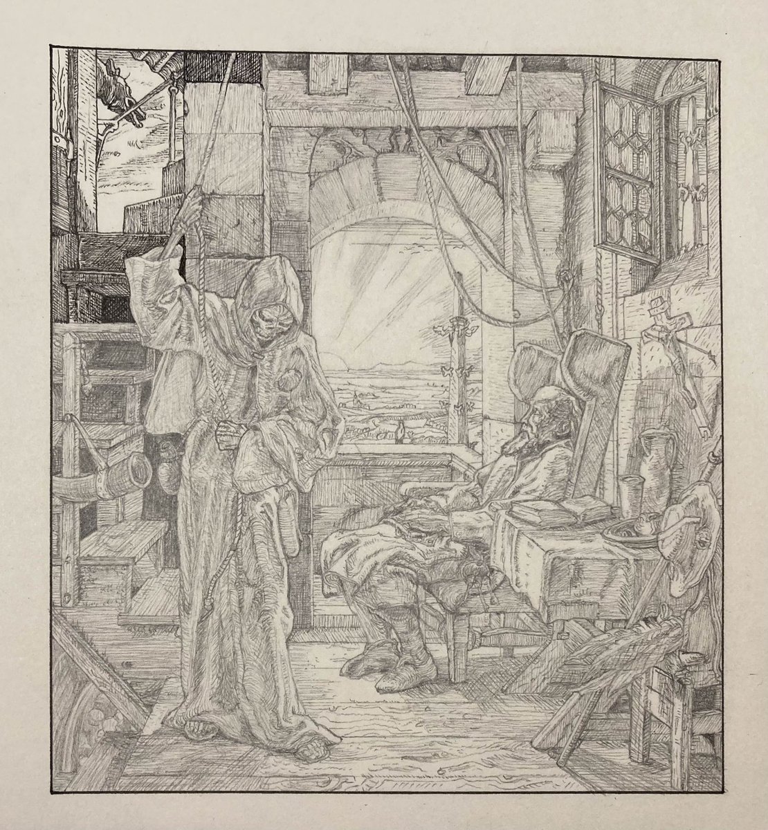 Haldir6480's tweet image. Here’s what I’ve been working on, finished the pencils a few days ago and started inking. 

#Pencildrawing #art #recreation #inkart