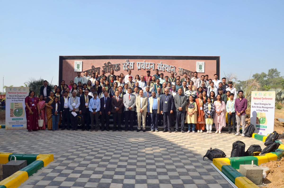 🌱 National Conference on “Novel Strategies for Biotic Stress Management in Crop Plants”
📅 11–12 December 2025
📍 ICAR–National Institute of Biotic Stress Management (NIBSM), Raipur
<a href="/aareddy12/">Dr. A Amarender Reddy</a> <a href="/PIBRaipur/">PIB in Chhattisgarh</a> <a href="/icarindia/">Indian Council of Agricultural Research.</a>