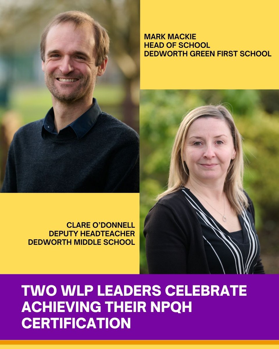 WindsorLearning's tweet image. We’re delighted to celebrate Mark Mackie (Dedworth Green First) &amp;amp; Clare O’Donnell (Dedworth Middle) for successfully completing their NPQH (National Professional Qualification for Headship). We’re proud of their dedication and ask you to join us in congratulating them!