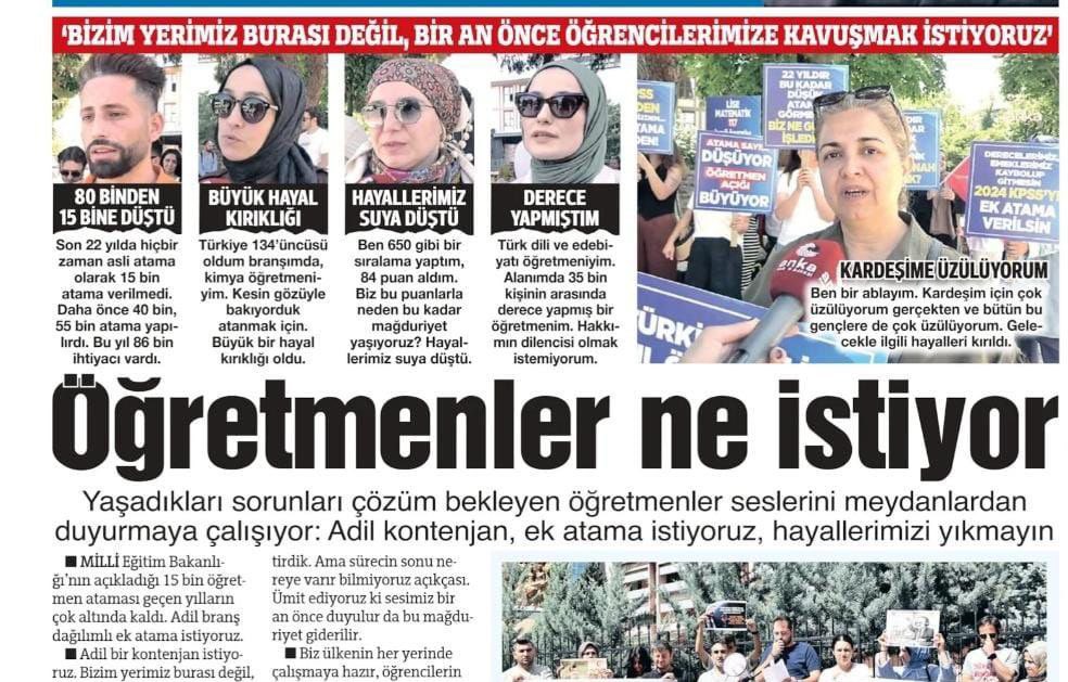 Binlerce öğretmen sizlerden gelecek güzel haberlerle hayata tutunuyor. Bizi bu haberlerden mahrum  bırakmayın lütfen 

<a href="/RTErdogan/">Recep Tayyip Erdoğan</a>
<a href="/dbdevletbahceli/">Devlet Bahçeli</a> 
<a href="/memetsimsek/">Mehmet Simsek</a> 
<a href="/oktay_saral/">Oktay SARAL</a>
<a href="/hasandogan/">Hasan Doğan</a>
<a href="/MHP_Bilgi/">MHP</a> 
<a href="/TalipGeylan06/">Talip Geylan</a> 
<a href="/turkegitimsen/">Türk Eğitim Sen</a>
<a href="/TalatAtilla/">Talat Atilla</a> 
<a href="/Yusuf__Tekin/">Yusuf Tekin</a>