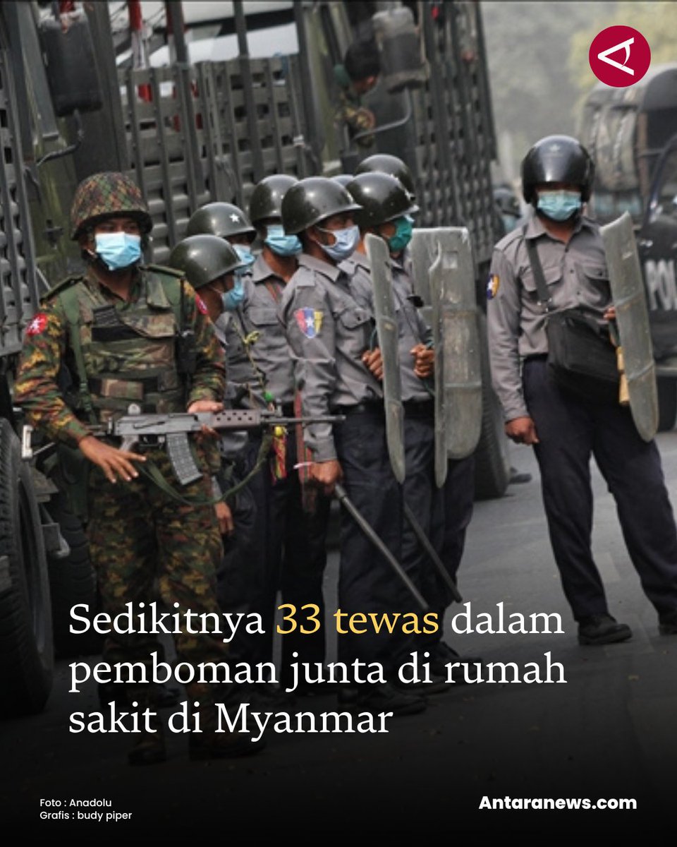 antaranews's tweet photo. Warga mengatakan sebuah jet junta menjatuhkan dua bom seberat 226 kilogram di sebuah rumah sakit umum di kota Mrauk-U.
#juntamyanmar #bentrokan #militer
Baca selengkapnya
https://t.co/Ty9SY2ocG8 https://t.co/VN43JD60xm