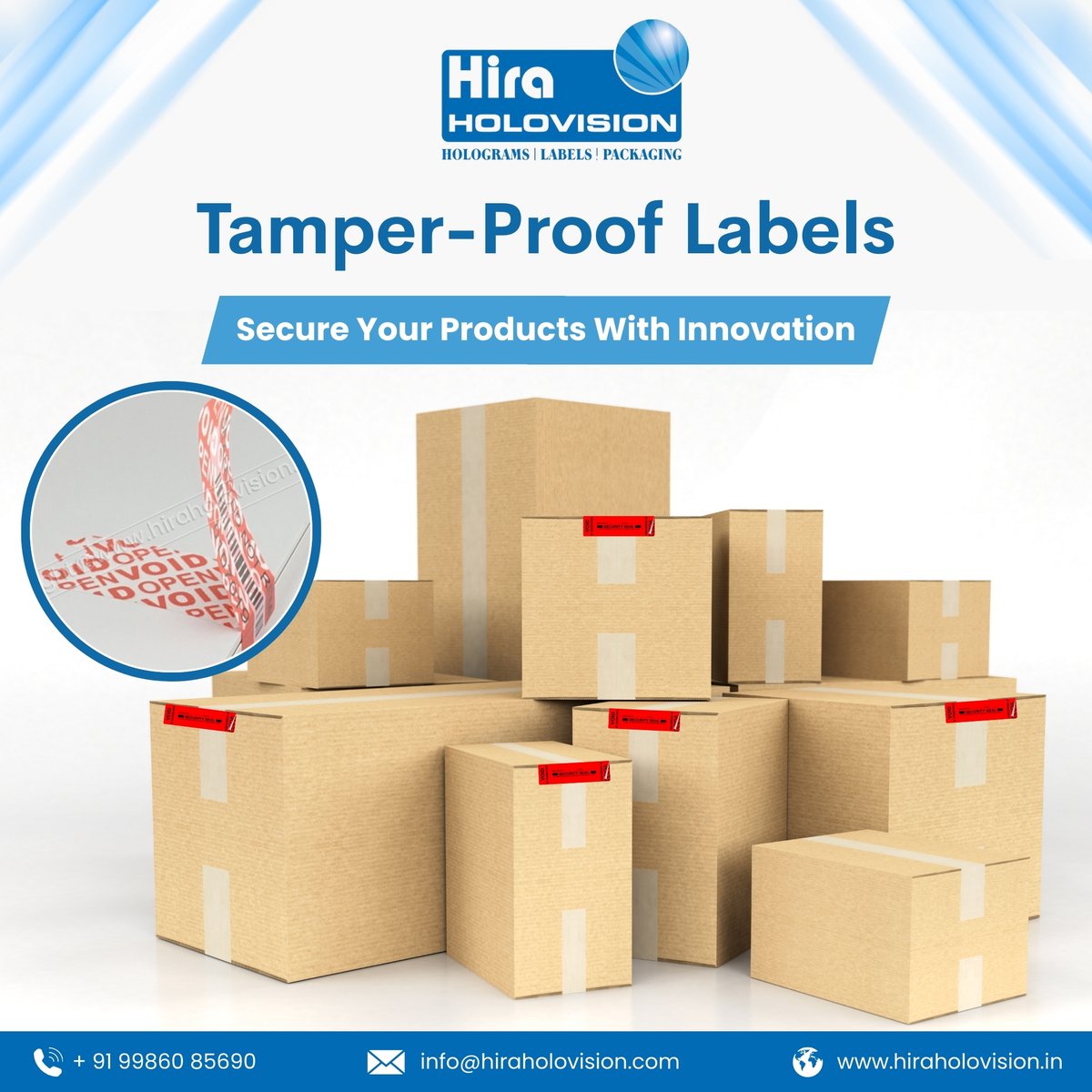 HHolovision's tweet image. Ensure product security with Hira Holovision’s tamper-proof labels! From VOID polyester to destructible vinyl, we offer innovative, customizable solutions to protect your brand.

Visit: hiraholovision.in/products/tampe…

#HiraHolovision #TamperProofLabels #TamperEvident #InnovativeSecurity