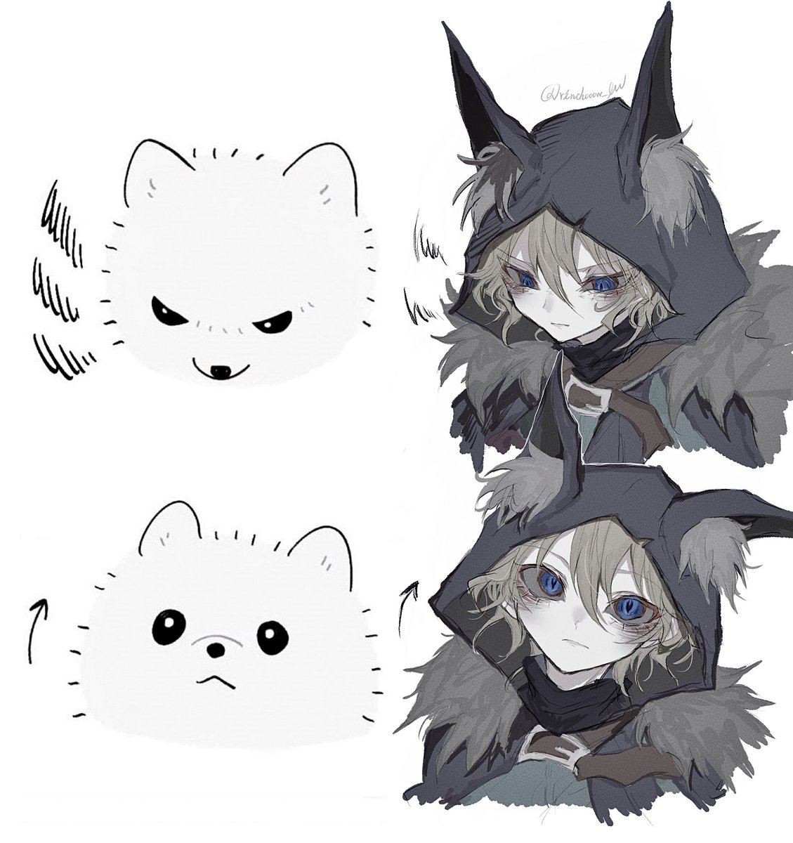 #今年も残りわずかなので今年一番伸びた絵を貼る
わんこイタカくんでした