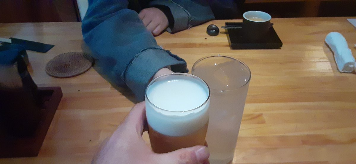 国分町なう！ とりあえず2人で乾杯🍻