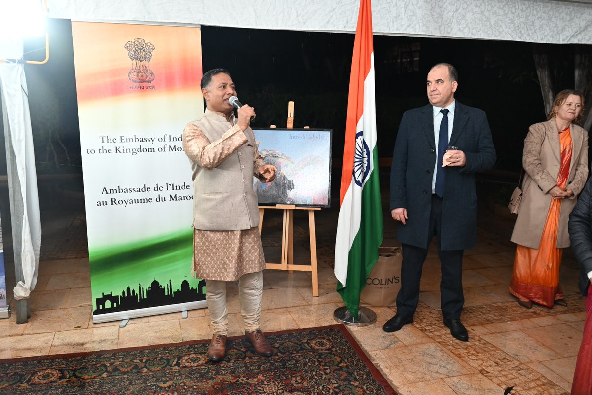 indembrabat's tweet image. Congratulations to Morocco on the inscription of the Moroccan Caftan on the UNESCO Intangible Heritage List.
A historic day for India–Morocco friendship, as the Embassy of India in Rabat celebrated not only the UNESCO inscription of Deepavali – Festival of Lights, but also that…
