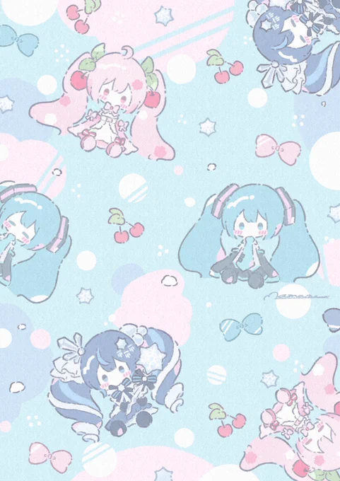 #今年も残りわずかなので今年一番伸びた絵を貼る ミクちゃんたちでした~