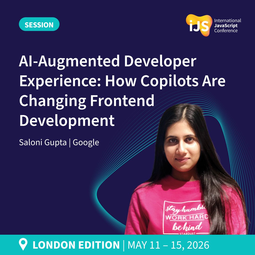 JavaScriptCon's tweet image. Join Saloni Gupta at #iJSCon London to explore how AI coding assistants and copilots are transforming frontend workflows. Learn how to integrate AI responsibly into design systems, code reviews, and CI/CD pipelines to boost collaboration, consistency, and creativity.

👉…