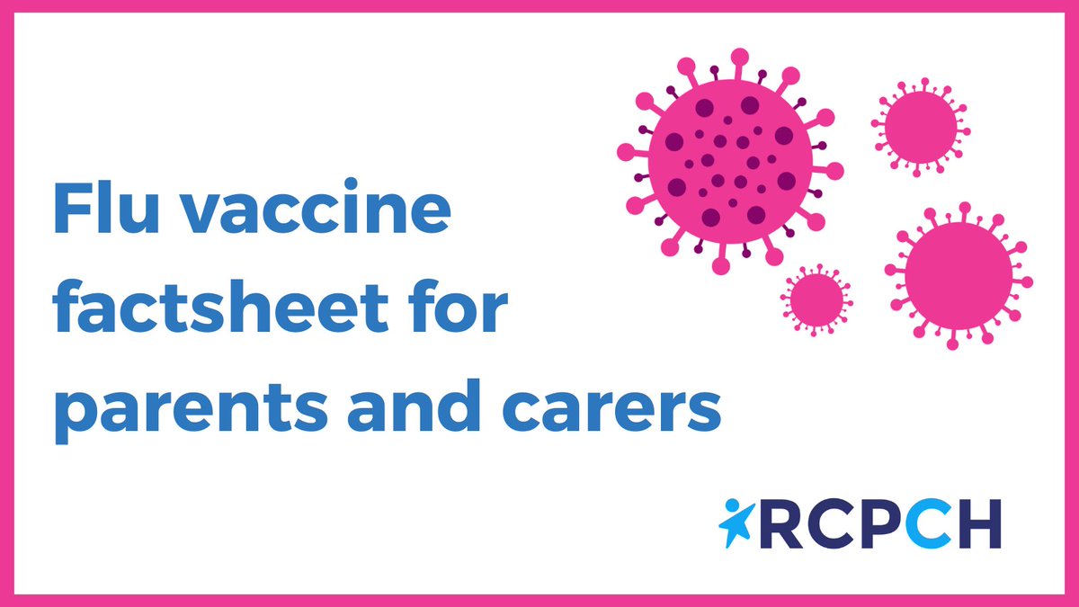 As flu cases continue to rise, conversations with parents and carers about vaccinating their children are so important.

Our factsheet answers common questions and concerns, and can support parents in making decisions and accessing vaccines:

rcpch.ac.uk/resources/flu-…