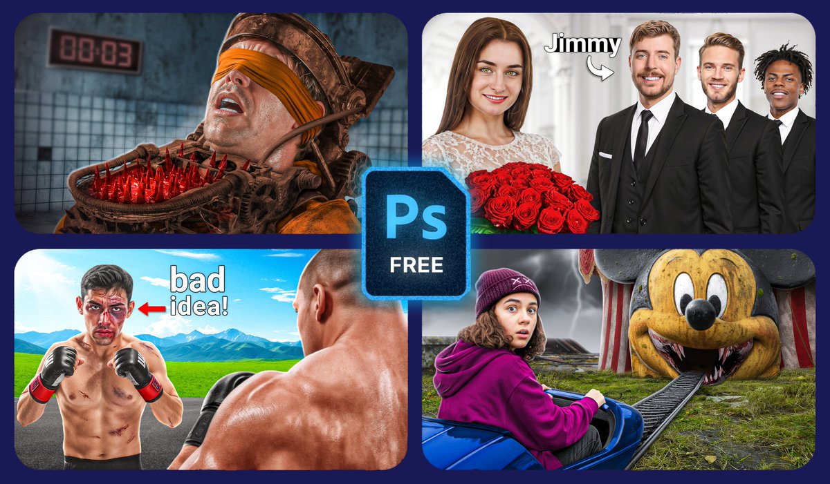 FREE 4 thumbnail PSDs giveaway to help you learn and level up your thumbnail game 🔥

- Like
- Retweet
- Comment (MHJ)

(Must be following So I can DM)