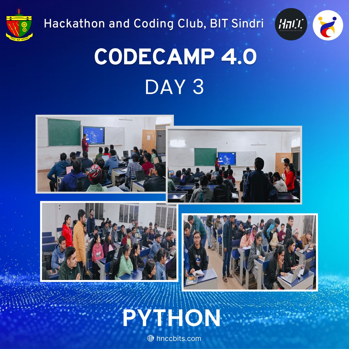 hnccbits's tweet image. Day 3 of CodeCamp 4.0 was filled with renewed energy and curiosity! ⚡
Students dove deeper into their learning, explored new ideas, and engaged in conversations that sharpened their understanding.

#HnCC #CodeCamp #BITSindri #LearnBuildGrow