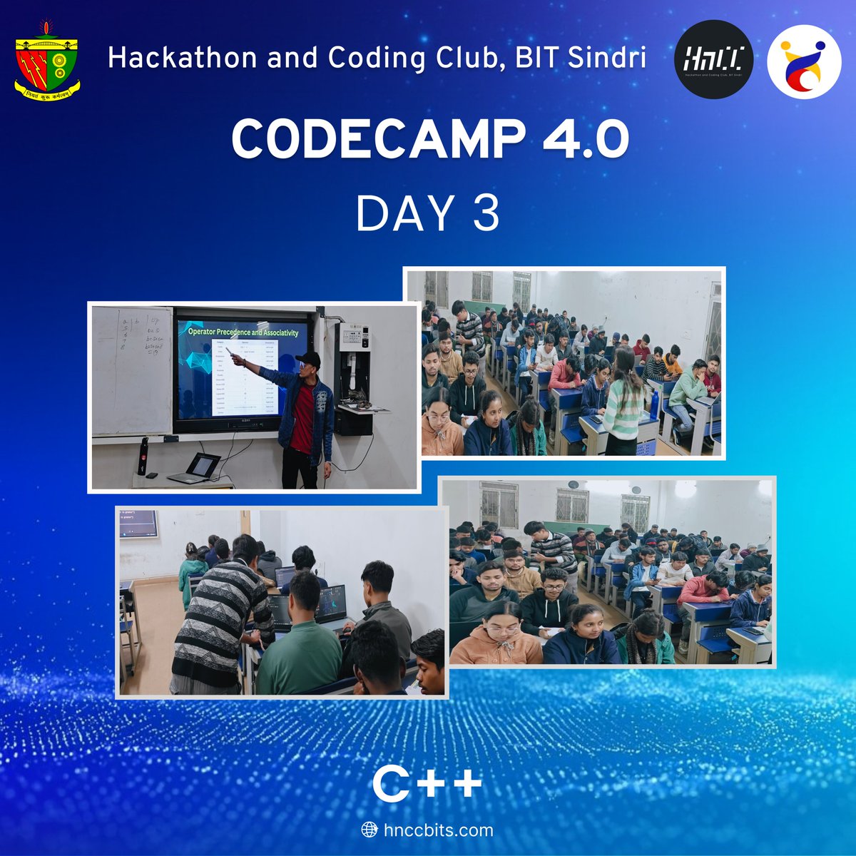 hnccbits's tweet image. Day 3 of CodeCamp 4.0 was filled with renewed energy and curiosity! ⚡
Students dove deeper into their learning, explored new ideas, and engaged in conversations that sharpened their understanding.

#HnCC #CodeCamp #BITSindri #LearnBuildGrow