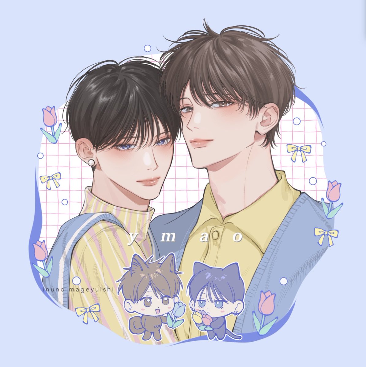 サイン本オマケステッカー🌷 #青藍の夜にくちづけて