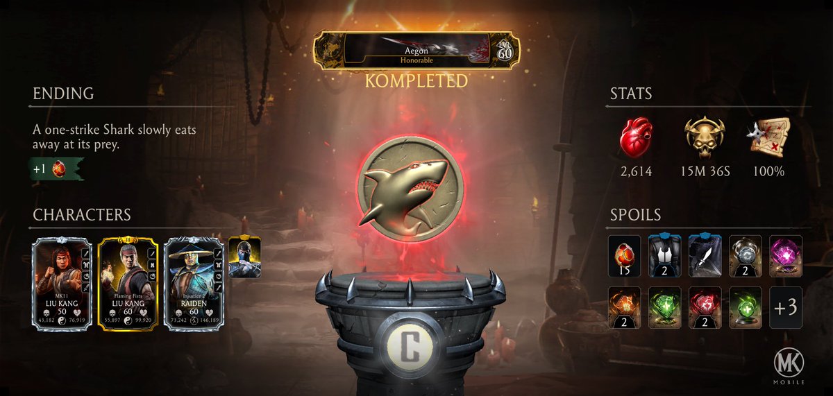 Piquepresidente's tweet photo. I just completed a Krypt Run in Mortal Kombat mobile! Check out my stats. https://t.co/sDnLOOoYwg