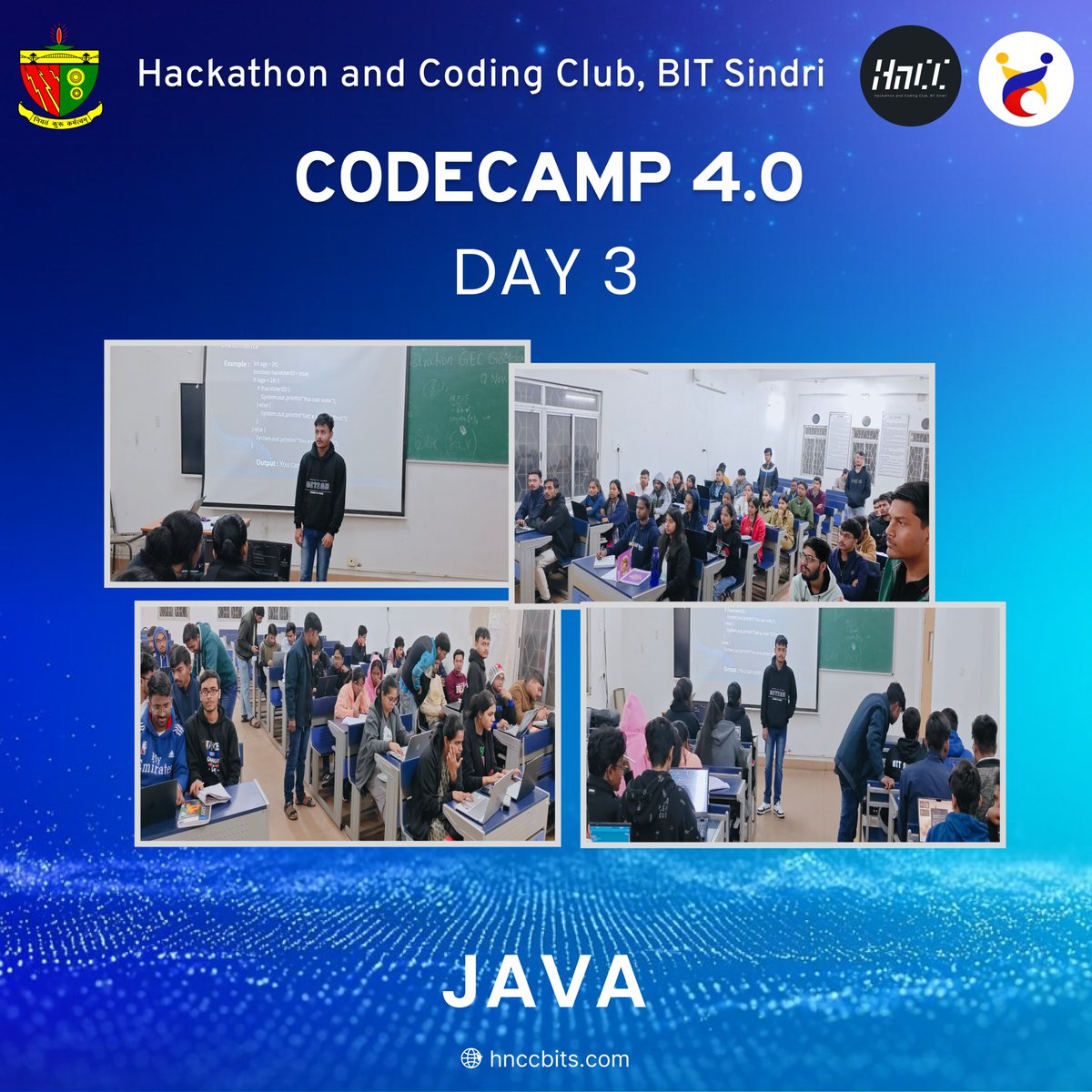hnccbits's tweet image. Day 3 of CodeCamp 4.0 was filled with renewed energy and curiosity! ⚡
Students dove deeper into their learning, explored new ideas, and engaged in conversations that sharpened their understanding.

#HnCC #CodeCamp #BITSindri #LearnBuildGrow