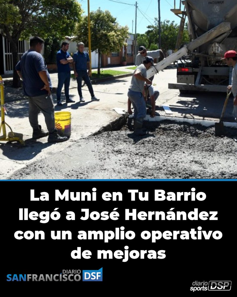 La <a href="/CiudadSanFco/">Municipalidad San Francisco</a> desarrolló una nueva edición del programa La Muni en Tu Barrio, esta vez en barrio José Hernández, donde equipos de distintas áreas realizaron tareas de mantenimiento, obras de infraestructura, servicios y acciones sanitarias -----> shorturl.at/Hnjjk