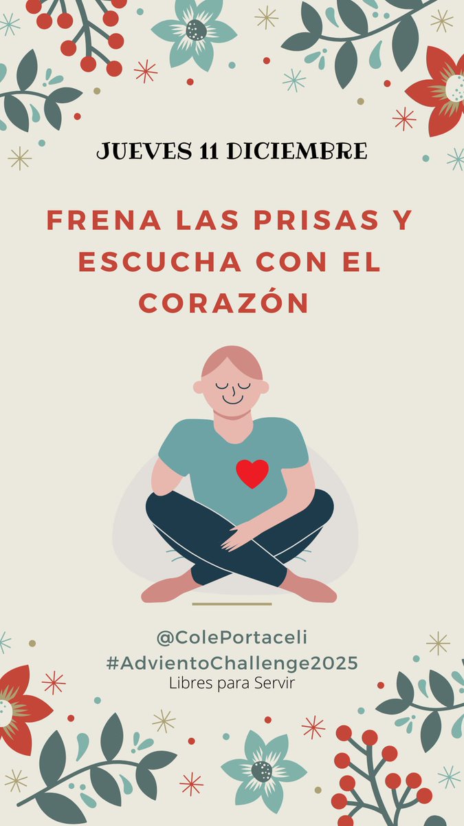#Portaceli25 Comenzamos el Adviento 2025 ¿Te apuntas?
 Cada día una actividad que nos ayude a vivir el Adviento más conscientes y comprometidos.

🕯️#AdvientoChallenge2025 #LibresParaServir