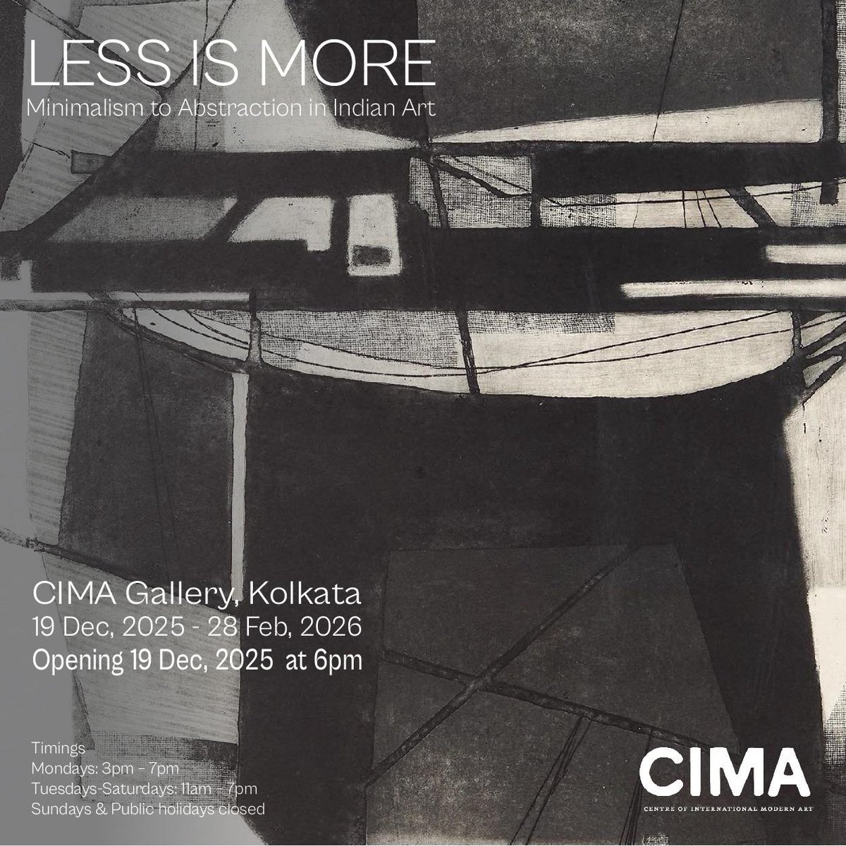 cimaartindia's tweet photo. Shadows, structure, and silent geometry.
Less is More: Minimalism to Abstraction
Dec 19, 2025 – Feb 28, 2026 | CIMA Gallery, Kolkata
#ArtAndSpace
#LineAndForm
#CIMAGallery
#CIMA
#ModernArtIndia https://t.co/DoO5qZE0y9