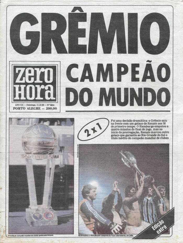 fernandincavaco's tweet photo. A Terra é Azul 🌎

11/12/1983 Grêmio Campeão do Mundo 🏆

🗞️ Placar | Zero Hora

#Gremio 🇪🇪 https://t.co/zbnFPnfDHU