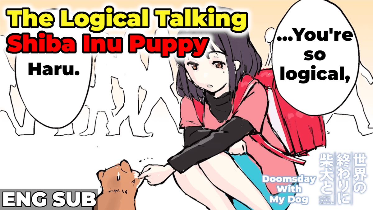 KadoAniClips_en's tweet photo. What is the high school girl Master's reaction to Haru, who's been talking logically since he was a puppy?!

A Shiba Inu Talking Like a Know-It-All Since Puppyhood🐶
https://t.co/s0CBRzM6BK

#DoomsdayWithMyDog
#TheEndOfTheWorldWithAShibaInu
#ShibaInu
#Dog https://t.co/sZmrLCnfuS