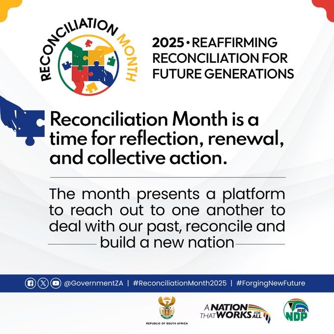 #ReconciliationMonth2025 ➡️ represents a platform to reach out to one another to deal with our past, reconcile and build a new nation. #ReconcileForTheFuture
