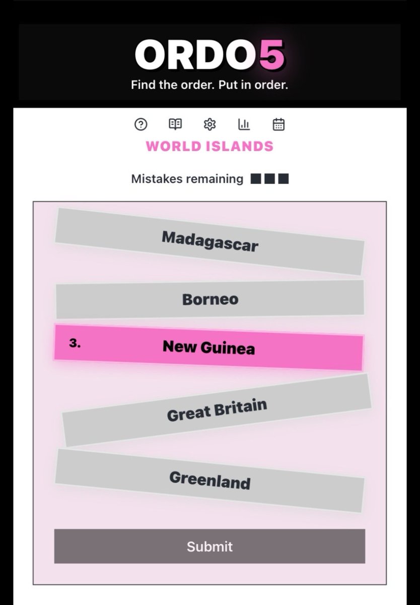 ORDOFive's tweet image. Today’s puzzle = World Islands 🏝️
5 islands. 1 correct order. Can you get it?
ordo5.com
#ORDO5 #Islands #Geography #ThursdayChallenge #Trivia