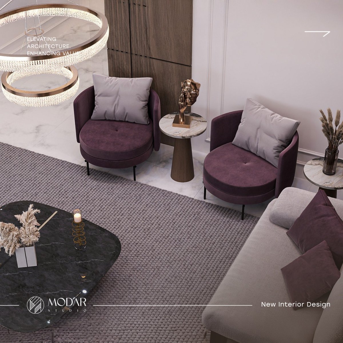 ModarStudi's tweet photo. Luxury Interior Design
Category: Residential
Type: Living &amp; Dining Interior Design
Company: Modar Studio
Location: Egypt
Style: Modern | Elegant | Warm
Details: Soft neutral palette with plum accents, panelled wood walls, marble finishes, linear lighting.

#Design #InteriorDesign https://t.co/Pv0dGmymEo