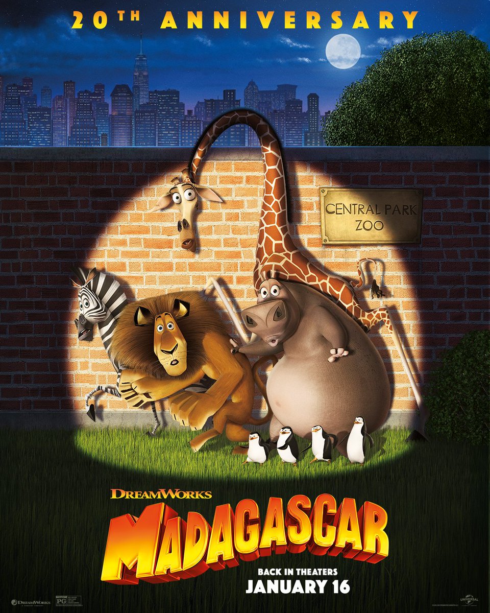 🚨 O clássico “Madagascar”, será relançado nos cinemas em 16 de janeiro, celebrando 20 anos da franquia.