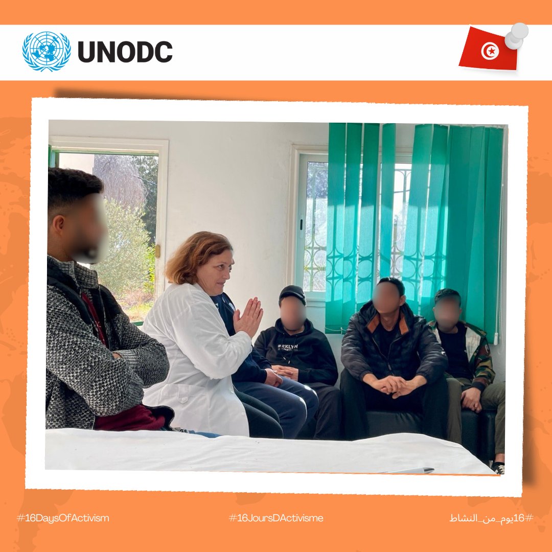 UNODC_ROMENA's tweet image. Promoting positive masculinity is key in preventing violence &amp;amp; supporting survivors✊✨

In #Tunisia🇹🇳, @UNODC held a session at the Amal Jebel Ouest Center to engage men and highlight the link between drug use and violence. 
#16Days

@NuTunisie @MinsanteTn @CristinaAlbert4