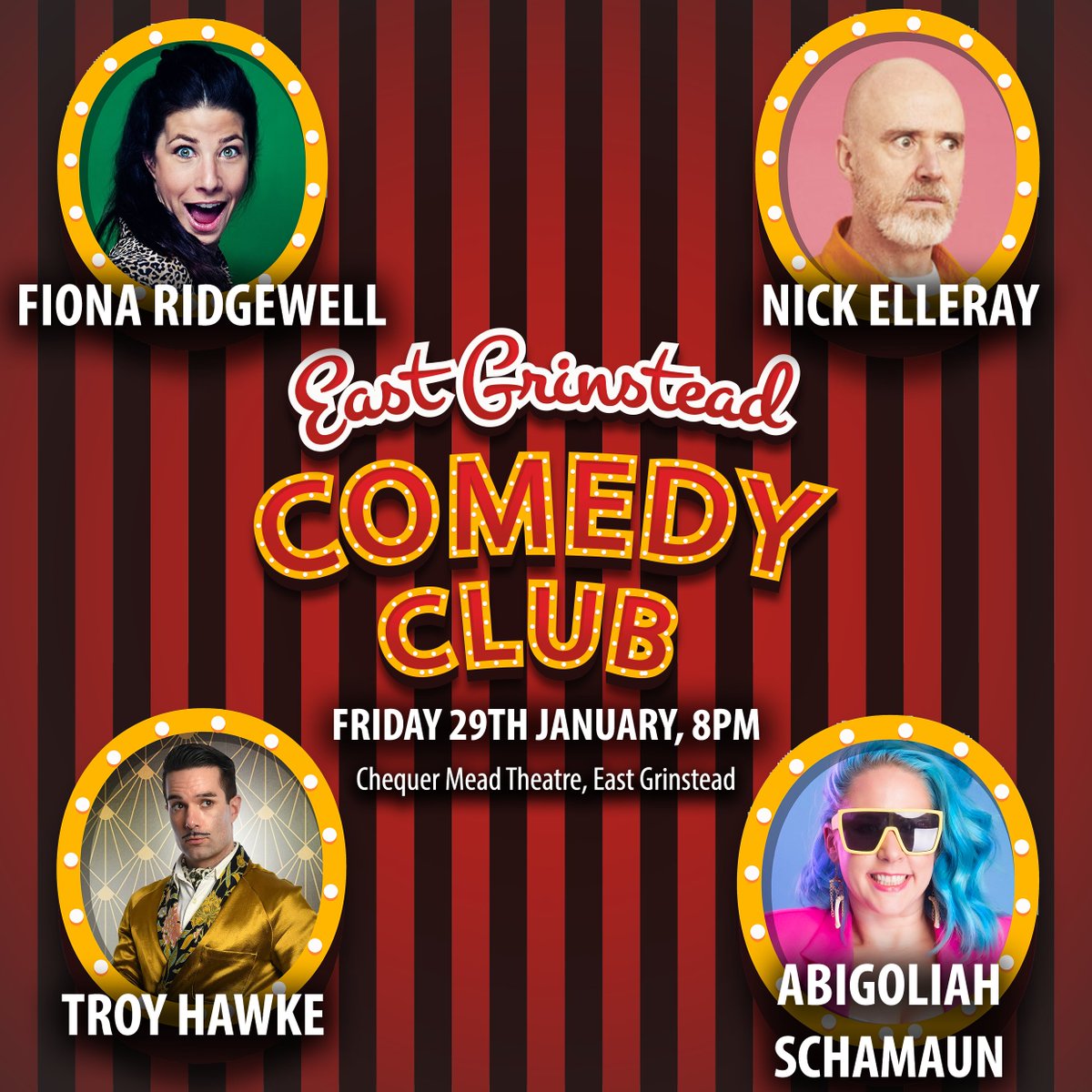 ChequerMead's tweet image. Looking for the perfect Christmas gift? Check out our fantastic line up of Comedy coming next year! Don't forget our Comedy Club every month! 😀

🎟️chequermead.co.uk/whats-on/

#eastgrinstead #comedyclub #eastgrinstead #egcomedyclub #harryhill #edbyrne #andyparsons #marksteel